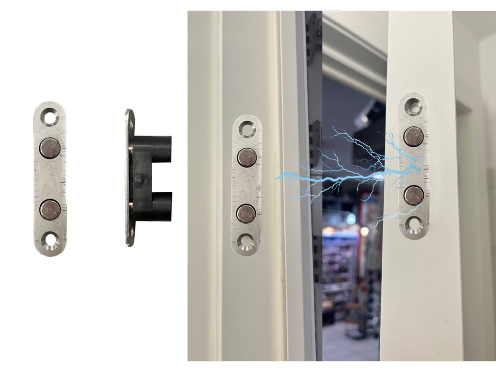 magnetico invisibile per chiusura nichel satinato saletta.png Magnetico Invisibile per Chiusura con doppio Cilindro mm.75x15x50h zama Nichel Satinato | Saletta - immagine 1